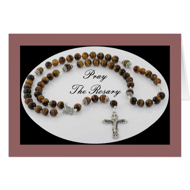Pray the Rosary Hälsningskort (Framsidan Horizontal)