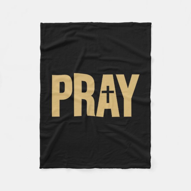 Pray The Word Pray On A Tee  Fleecefilt (Framsidan)