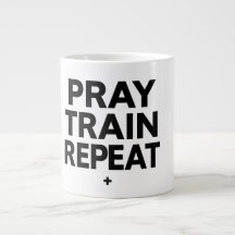 Pray Train Repeat Mug – Christian Fitness Motivati