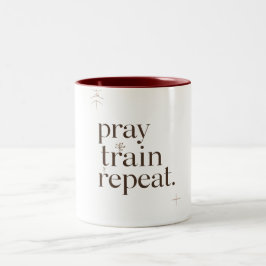 Pray Train Repeat Mugg – Kristet Fitness Motivatio
