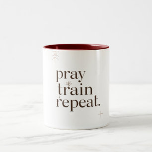 Pray Train Repeat Mugg – Kristet Fitness Motivatio