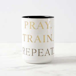 Pray Train Repeat Mugg – Kristet Fitness Motivatio