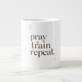 Pray Train Repeat Mugg – Kristet Fitness Motivatio Jumbo Mugg