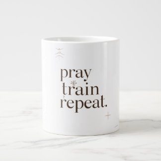 Pray Train Repeat Mugg – Kristet Fitness Motivatio Jumbo Mugg