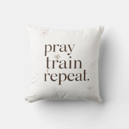 Pray Train Repeat Mugg – Kristet Fitness Motivatio Kudde