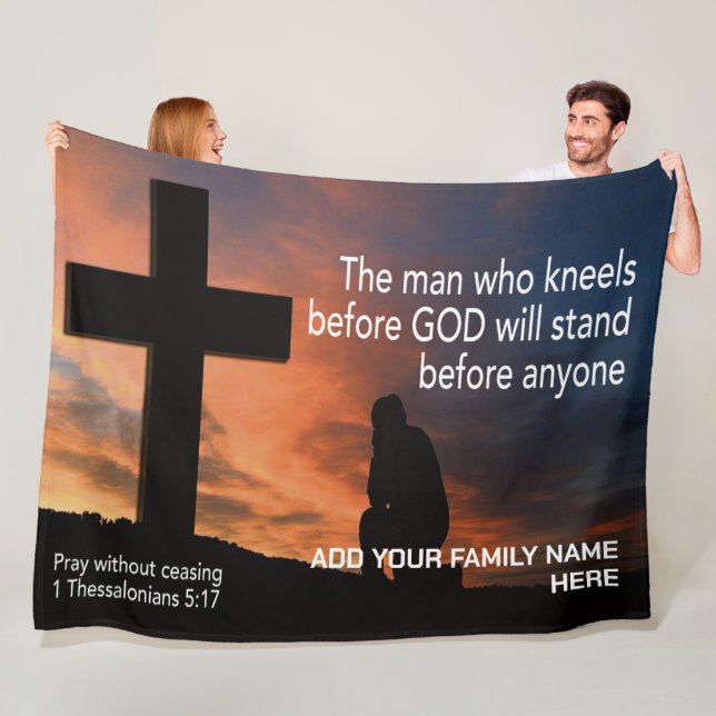 PRAY UTAN ATT STOPPA DEN kristna familjen Namn Pra Fleecefilt (På plats)