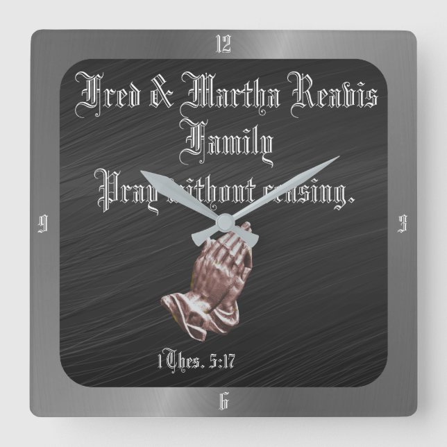 PRAY UTAN ATT UPPHÄVA FYRKANTIG KLOCKA (Framsida)