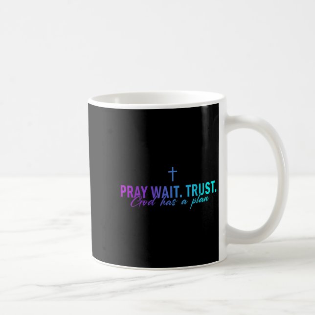 Pray Wait Trust God Has A Plan Gradient Cross  Kaffemugg (Höger)