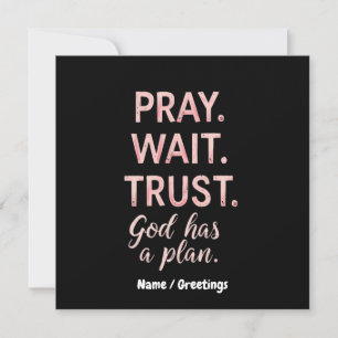 Pray Wait Trust - Gud har en inspirationsplan Inbjudningar
