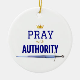 Pray with Authority - Blue,  Julgransprydnad Keramik