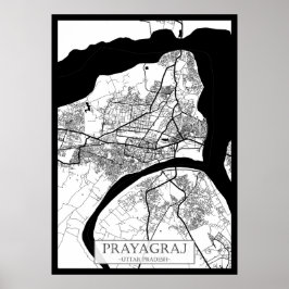 Prayagraj Uttar Pradesh Stadskarta Poster