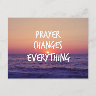 Prayer ändrar allt kristet citat vykort