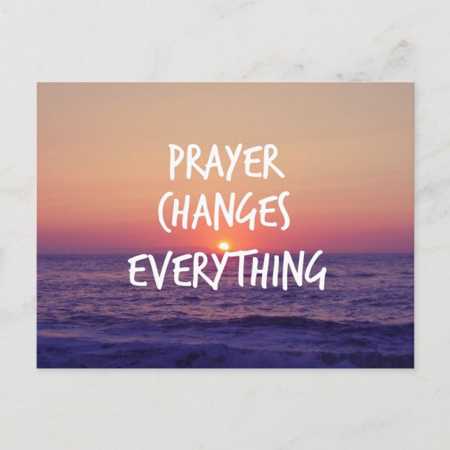 Prayer ändrar allt kristet citat vykort (Framsida)