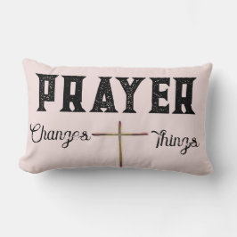 Prayer Ändrar Sak  Rosa med Kor Lumbarkudde