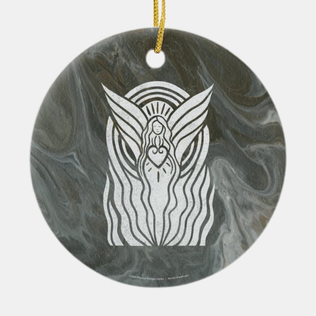 Prayer Angel Julgransprydnad Keramik (Framsidan)