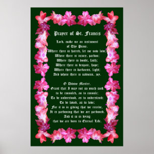 Prayer av Sankt Francis med jul Cactus Gräns Poster