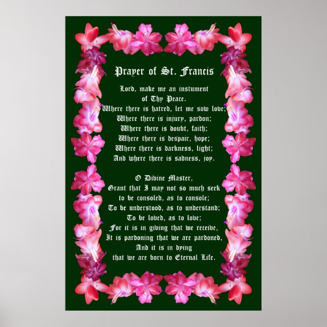 Prayer av Sankt Francis med jul Cactus Gräns Poster (Framsidan)