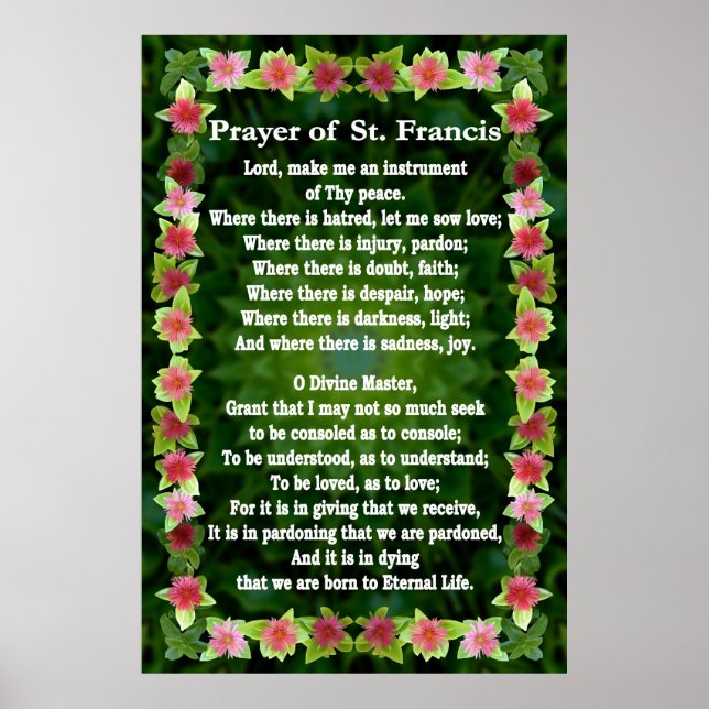 Prayer av St Francis med Iceplant Ram Poster (Framsidan)