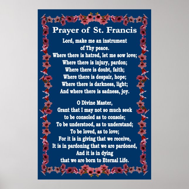Prayer av St. Francis med Träd Bell Gräns Poster (Framsidan)