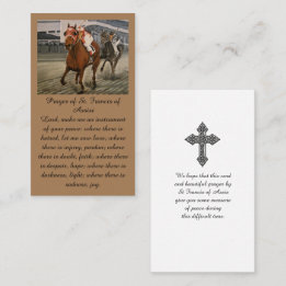 Prayer av St. Francis of Assisi Sympathy Card Visitkort