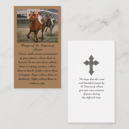 Prayer av St. Francis of Assisi Sympathy Card Visitkort