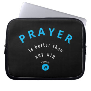 PRAYER BÄTTRE ÄN WIFI Monogram Laptop Fodral
