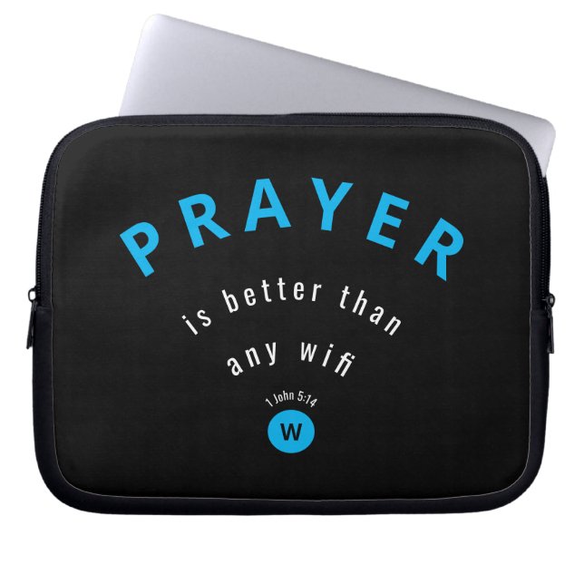 PRAYER BÄTTRE ÄN WIFI Monogram Laptop Fodral (Framsidan)