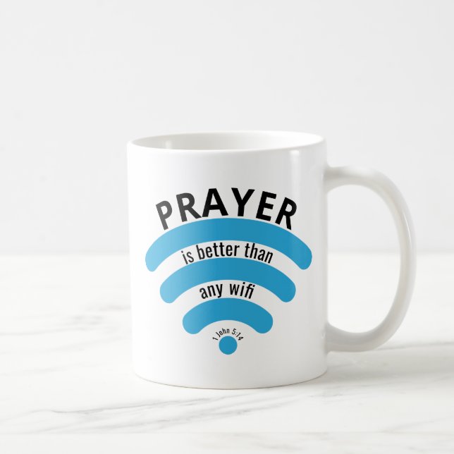 PRAYER BÄTTRE ÄN WIFI Motivational Kaffemugg (Höger)