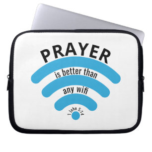 PRAYER BÄTTRE ÄN WIFI Motivational Laptop Fodral