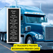 Prayer-bokmärkets Prayer-kort för en lastbilschauf
