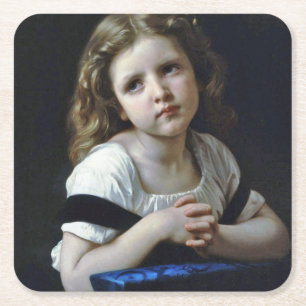 Prayer, Bouguereau Underlägg Papper Kvadrat