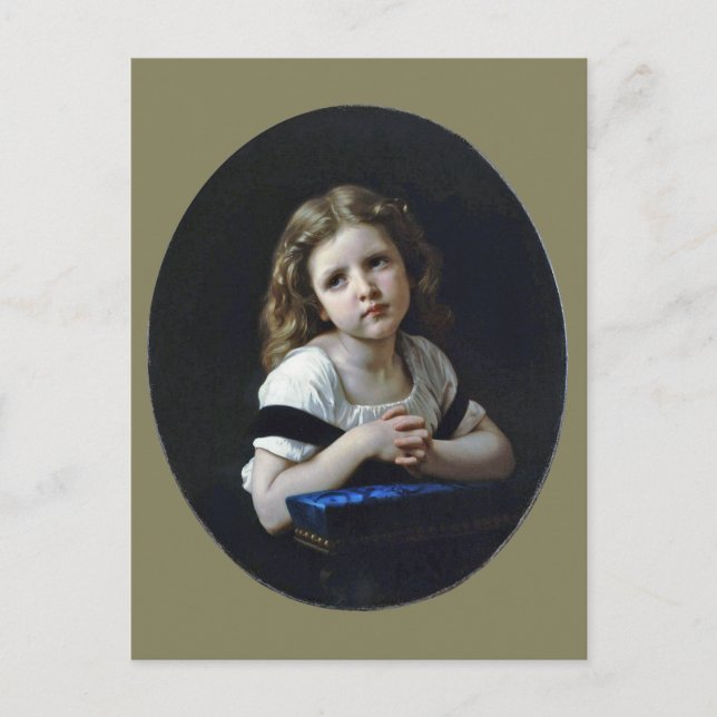 Prayer, Bouguereau Vykort (Framsida)