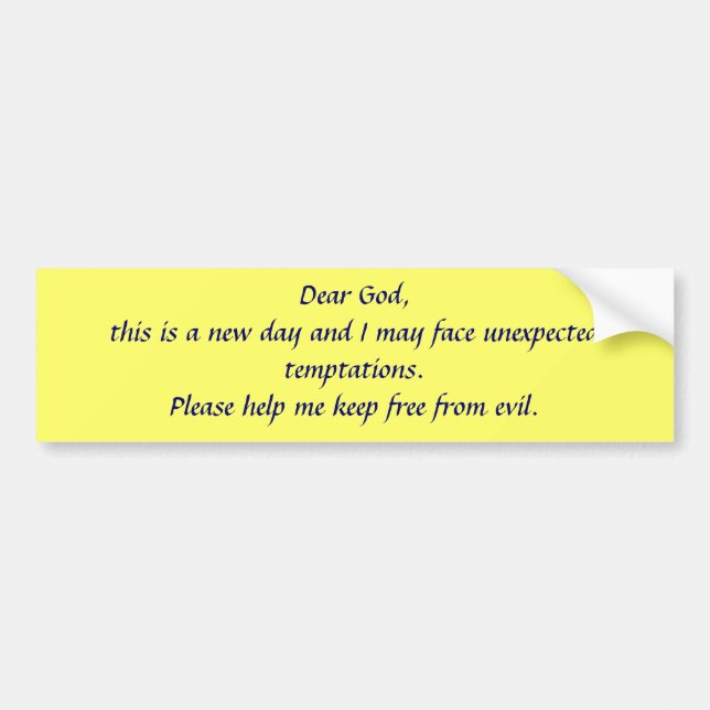Prayer Bumper Sticker Bildekal (Framsidan)