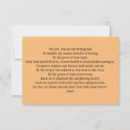 Prayer Card for Healing and Health Tack Kort