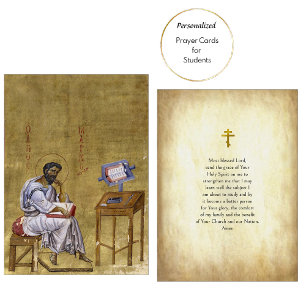 Prayer Card för Studenter ortodoxa kristna Placeringskort