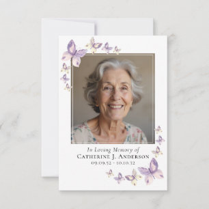 Prayer Card Foto av Lilac Butterflies Anteckningskort