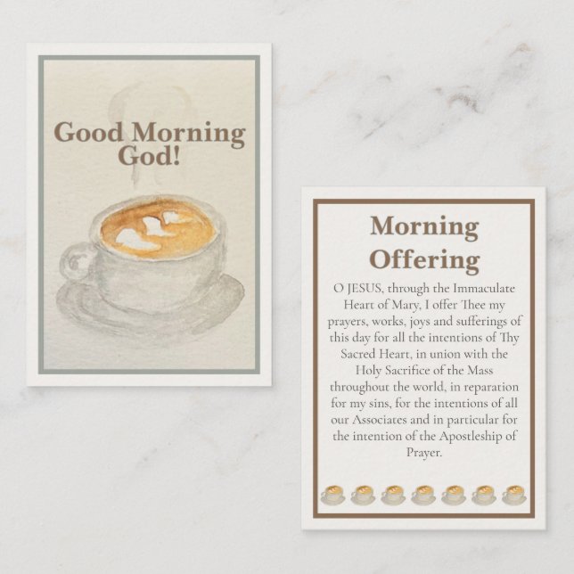 Prayer Card: Good Morning God — Morning Offering  Anteckningskort (Fram/baksida)