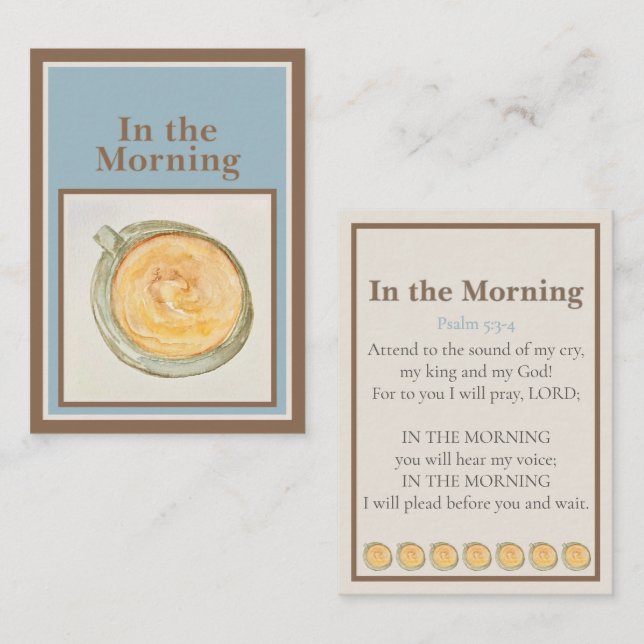 Prayer Card: In the Morning — Psalm 5:3-4 Anteckningskort (Fram/baksida)