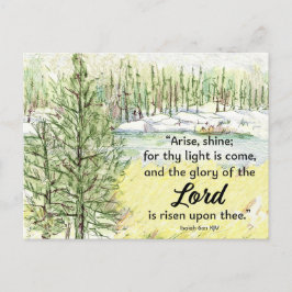 Prayer Card Isaiah Scripture Mountain Lake Vykort