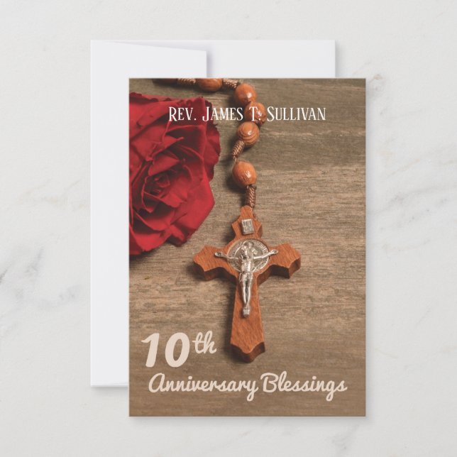 Prayer Card Namn 10:e ordnings-årsdagen Ro Tack Kort (Framsida)