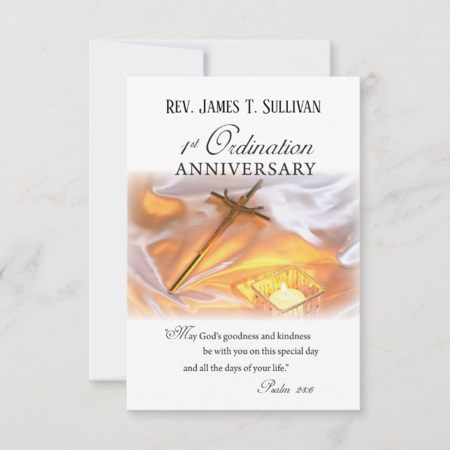 Prayer Card Namn 1:a ordalydelsen, årsdagen Kor Tack Kort (Framsida)