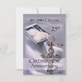 Prayer Card Namn 25-årsjubileum Ordination Tack Kort