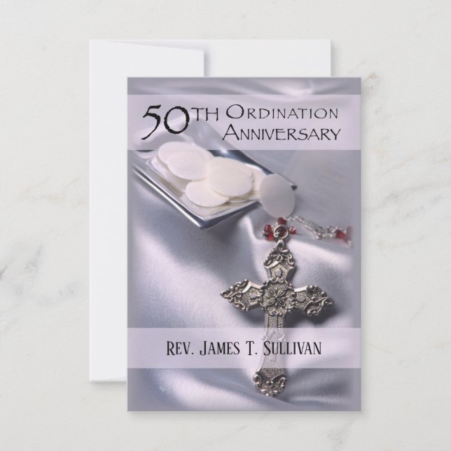Prayer Card Namn 50:e ordnings-årsdagen Tack Kort (Framsida)