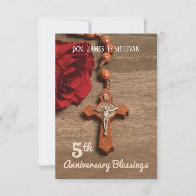 Prayer Card Namn 5:e ordårsdagen Ro Tack Kort (Framsida)