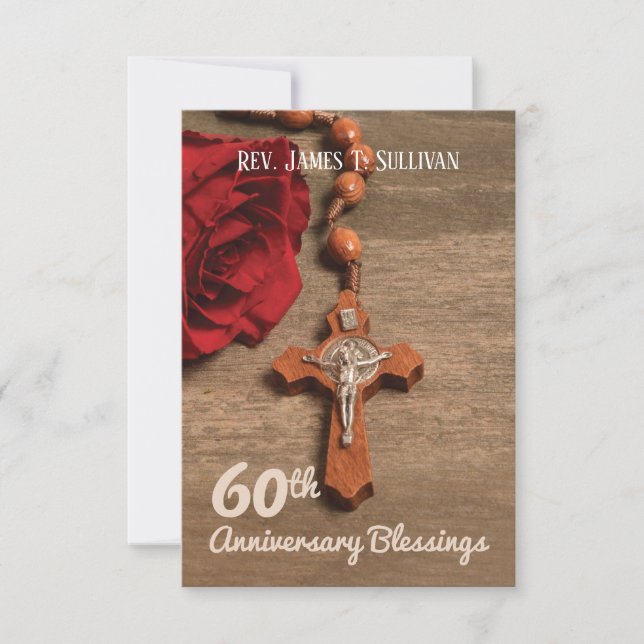 Prayer Card Namn 60:e ordnings-årsdagen Ro Tack Kort (Framsida)