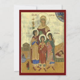 prayer card of Saints Sophia, Faith, Hope, Love Julkort