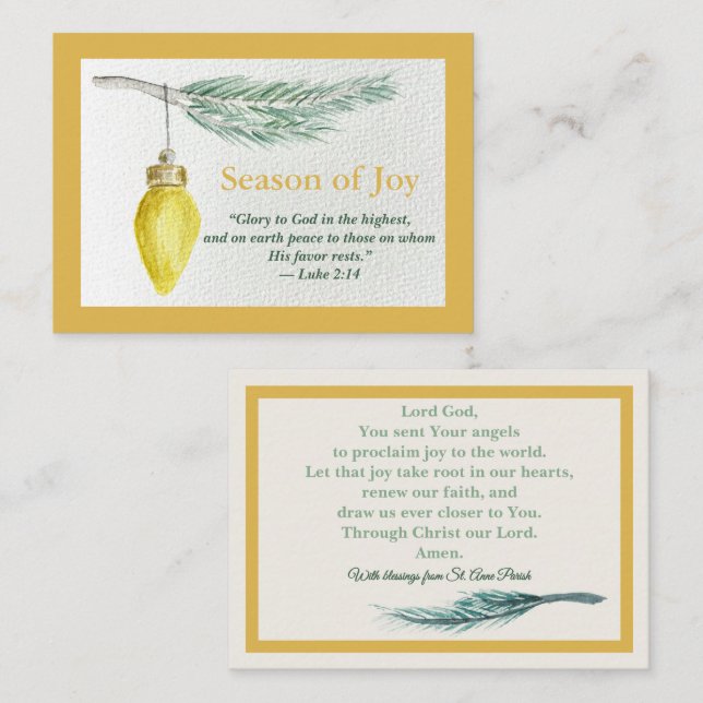 Prayer Card - Personalize - Season of Joy Anteckningskort (Fram/baksida)