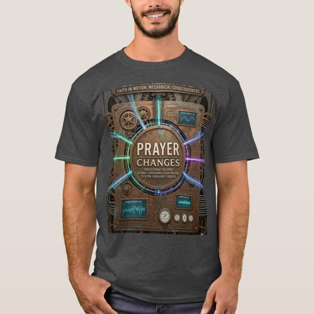 Prayer Changes – Steampunk Control Panel T-Shirt (Framsida)