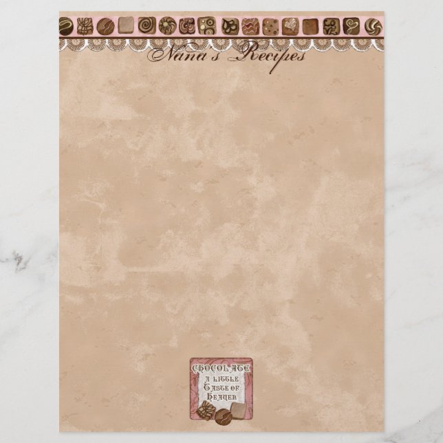 Prayer & Chocolate Womans receptsidor för Binder (Framsida)