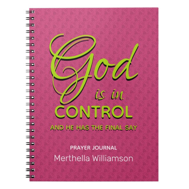 Prayer Devotional Journal Diary GOD ÄR IN CONTROL Anteckningsbok (Framsidan)